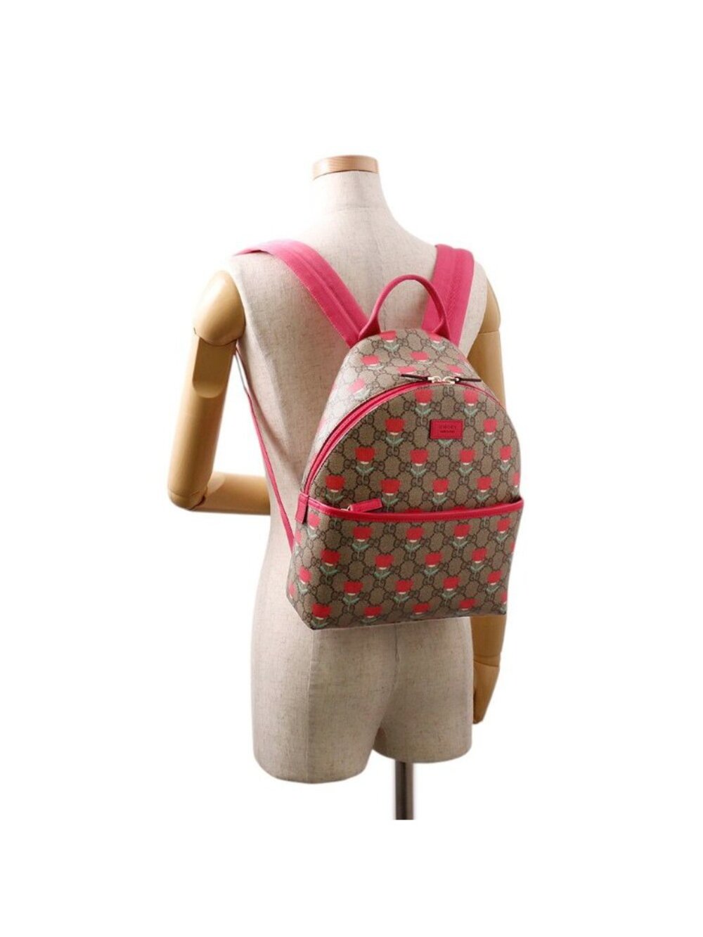 Gucci Backpack Flower Print Children's GG Supreme Leather Kids Kim Seung Young - Picture 4 of 10